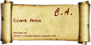 Czank Anna névjegykártya